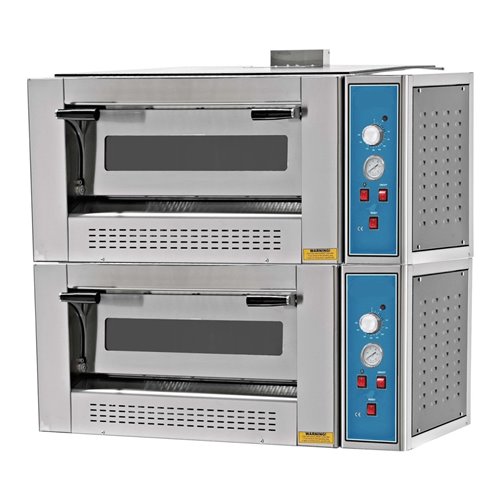 Gas Pizza Oven 2 Chambers, Capacity 2 x 4 Pizzas of 12'' | Stalwart DA-EMP44G