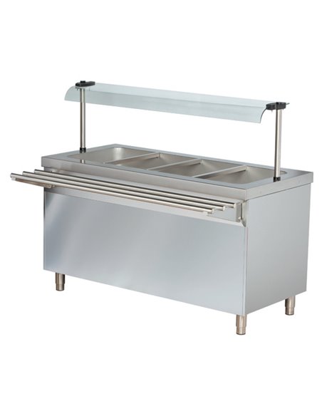 Professional Bain Marie with Open Cupboard 4xGN1/1 | Stalwart DA-BTEB714FN