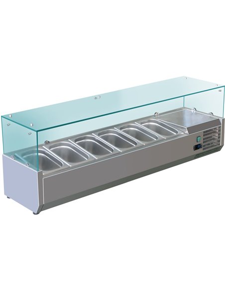 Refrigerated Servery Prep Top 1400mm 6xGN1/4 Depth 330mm | Stalwart DA-THV1400/330
