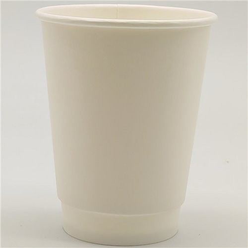 500pcs Compostable Coffee Cups Double wall 12oz/355ml White | Stalwart DA-WHDW12OZ