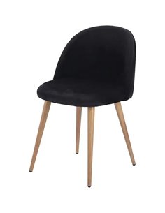Velvet Dining Chair Black &amp Wood | Stalwart DA-WW095 2