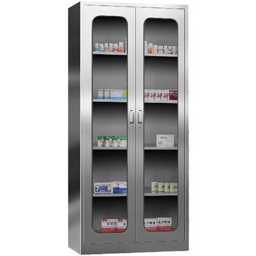 Commercial Stainless Steel Cabinet 2 Glass Doors 900x400x1800mm | Stalwart DA-MYSLC01