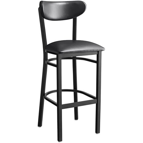 Black Barstool with Vinyl Backrest &amp Seat | Stalwart DA-GS6V6B