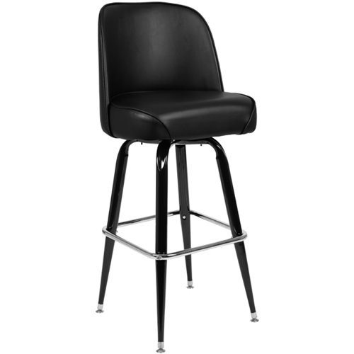 Black Bucket Barstool with Vinyl Seat | Stalwart DA-GS6C0B