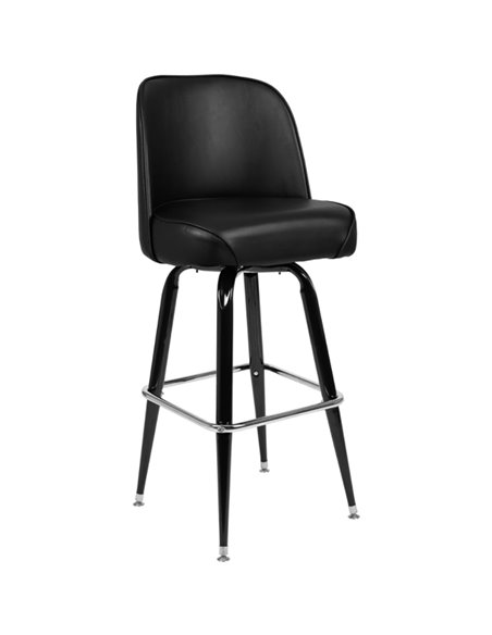 Black Bucket Barstool with Vinyl Seat | Stalwart DA-GS6C0B