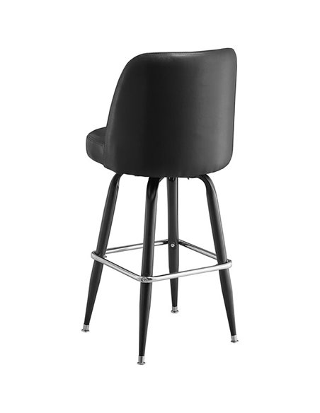 Black Bucket Barstool with Vinyl Seat | Stalwart DA-GS6C0B