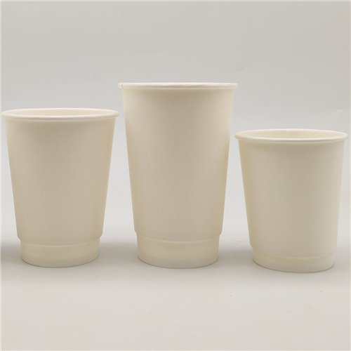 500pcs Compostable Coffee Cups Double wall 16oz/473ml White | Stalwart DA-WHDW16OZ