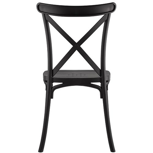 Bistro Dining Chair Cross Back PP/Fiberglass Black | Stalwart DA-WW050