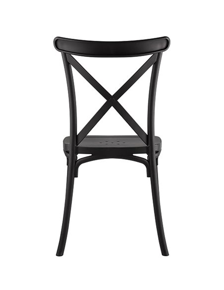 Bistro Dining Chair Cross Back PP/Fiberglass Black | Stalwart DA-WW050
