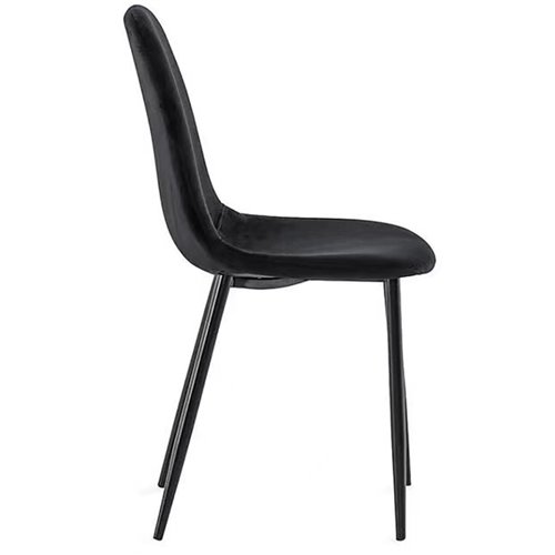 Velvet Dining Chair Black | Stalwart DA-WW088