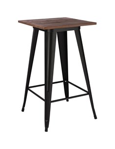 High Bar Table 600x600mm Indoors Black &amp Pine | Stalwart DA-WW174