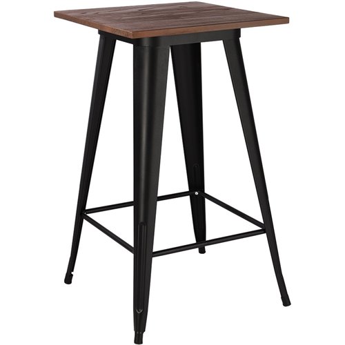 High Bar Table 600x600mm Indoors Black &amp Pine | Stalwart DA-WW174