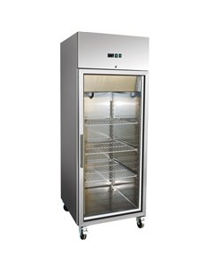 600lt Commercial Freezer Stainless Steel Upright cabinet Single glass door GN2/1 Ventilated cooling | Stalwart DA-F600VGLASS