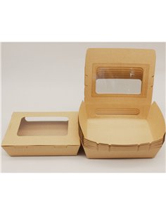 300pcs Kraft Salad Box with window 600ml PE | Stalwart DA-KSBWINDOW600 2