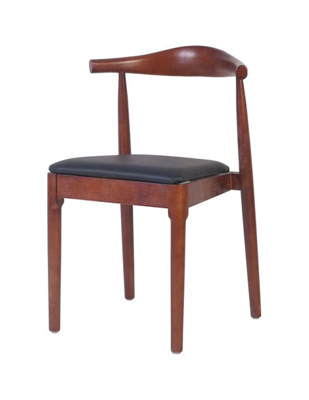 Wood Oxhorn Dining Chair with Cushioned seat | Stalwart DA-GS90005