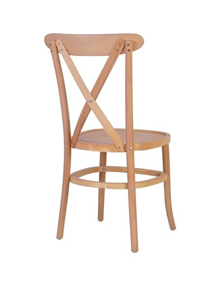 Beech Wood Tuscan Dining Chair Cross Back | Stalwart DA-GS90008