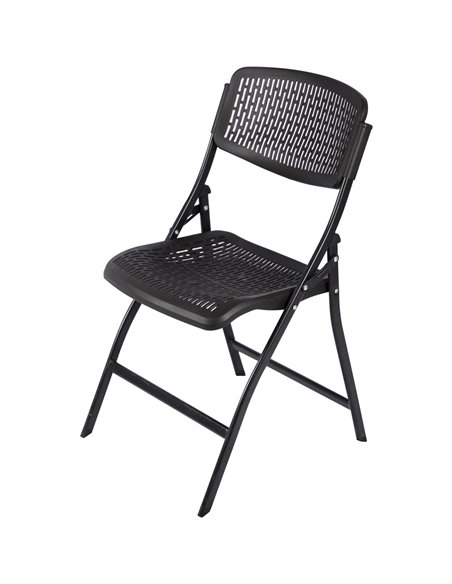 Folding Chair Black Plastic | Stalwart DA-HQLK53