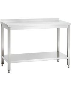 Professional Work table Stainless steel Bottom shelf Upstand 1700x600x50mm | Stalwart DA-VT176SLB