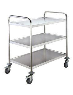 Commercial Stainless steel Service Trolley 3 tier 1000x600x940mm | Stalwart DA-VS3R106