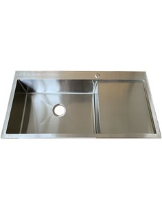 Overmount Single Basin Sink Stainless Steel with drainboard 1000x510x175mm | Stalwart DA-CHMS10051