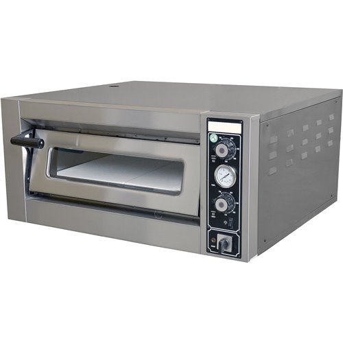 Single Deck Electric Pizza Oven 230V Premium Thermometer 620x620mm Capacity 4 pizzas at 12&quot | Stalwart DA-PBT1620