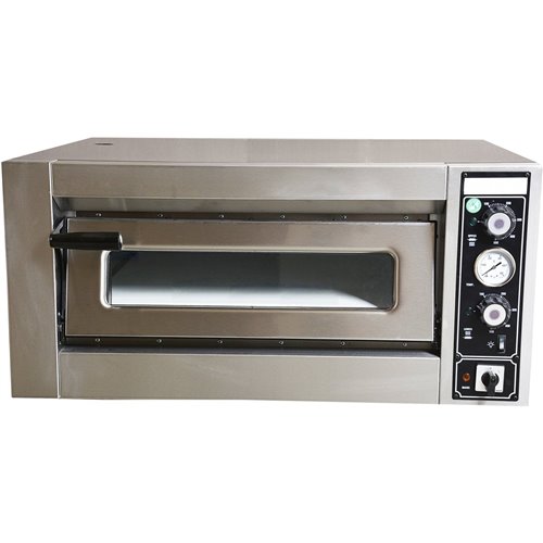 Single Deck Electric Pizza Oven 230V Premium Thermometer 680x680mm Capacity 4 pizzas at 13&quot | Stalwart DA-PBT1680