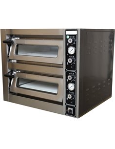 Double Deck Electric Pizza Oven 230V Premium Thermometer 680x680mm Capacity 8 pizzas at 13&quot | Stalwart DA-PBT2680