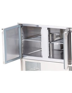 Saladette Prep Counter with Glass top 1365x700x1350mm 3 doors | Stalwart DA-THS903CG 2