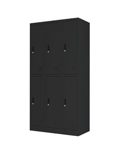 Commercial Black 6 Door Locker 900x450x1800mm | Stalwart DA-LOCKER6TWBLACK