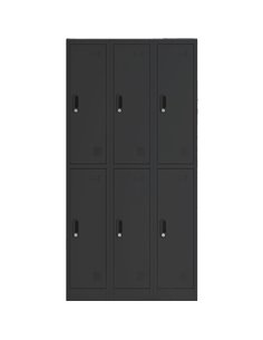 Commercial Black 6 Door Locker 900x450x1800mm | Stalwart DA-LOCKER6TWBLACK 2