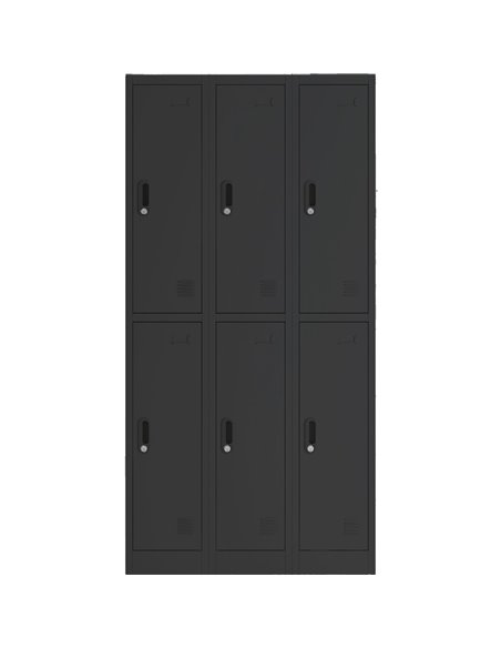 Commercial Black 6 Door Locker 900x450x1800mm | Stalwart DA-LOCKER6TWBLACK