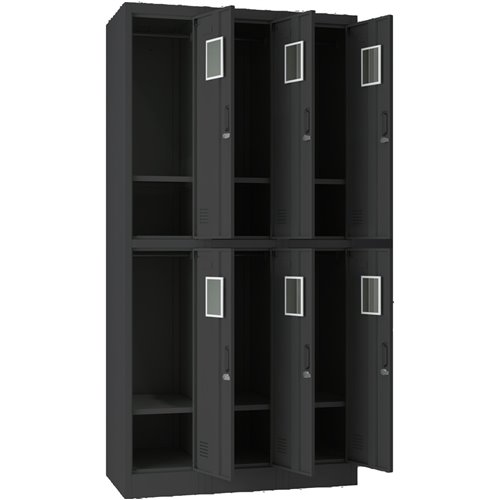 Commercial Black 6 Door Locker 900x450x1800mm | Stalwart DA-LOCKER6TWBLACK