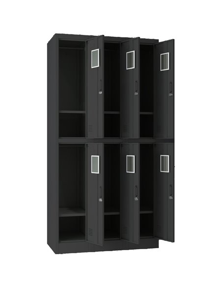 Commercial Black 6 Door Locker 900x450x1800mm | Stalwart DA-LOCKER6TWBLACK