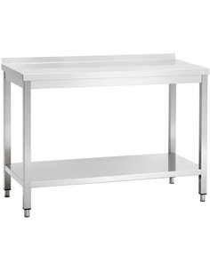 Professional Work table Stainless steel Bottom shelf Upstand 900x600x850mm | Stalwart DA-VT96SLB