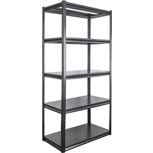 Commercial Shelving Unit 5 Tier Width 1200mm Depth 450mm Black| Stalwart DA-JM5BW1200