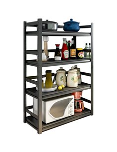 Commercial Shelving Unit 4 Tier Width 1000mm Depth 500mm Black| Stalwart DA-JM4CW1000