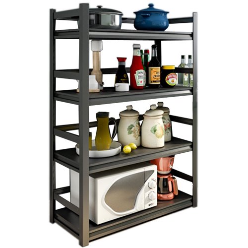 Commercial Shelving Unit 4 Tier Width 1000mm Depth 500mm Black| Stalwart DA-JM4CW1000