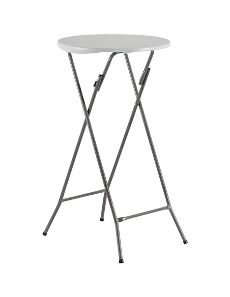 Folding Bar Table White Plastic Ø60cm | Adexa HQXY61