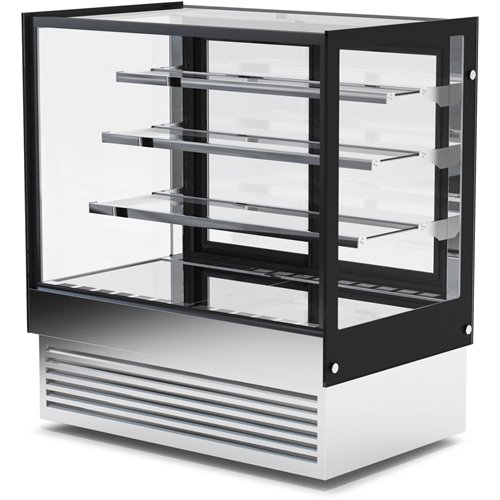Display Merchandiser Fridge 370 litres 3 shelves Black &amp Stainless steel | Adexa HL900B3