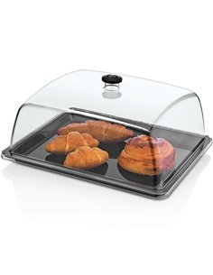 Polycarbonate Gastronorm Tray with Dome Cover GN1/2 Depth 20mm Black | Adexa DA-GF12-GFT12B 2