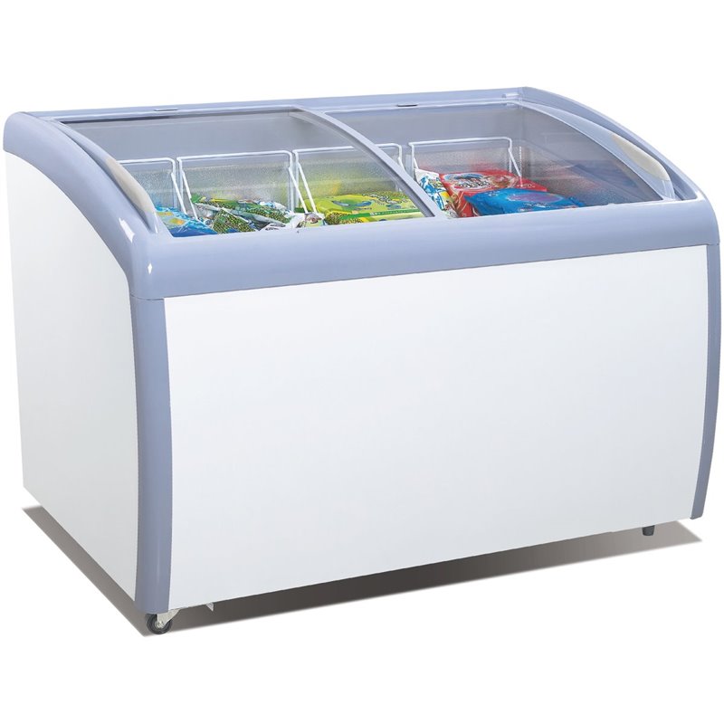 Commercial Display Chest freezer Curved sliding glass lid 260 litres