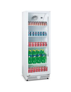 Commercial Bottle cooler 326 litres Fan assisted cooling Hinged glass door White | Stalwart DA-LG360XP