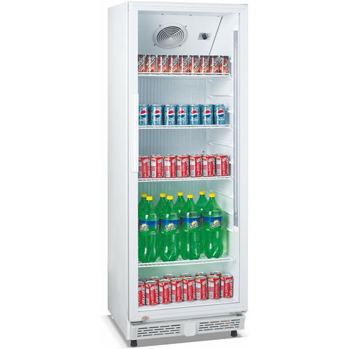 Commercial Bottle cooler 326 litres Fan assisted cooling Hinged glass door White | Stalwart DA-LG360XP