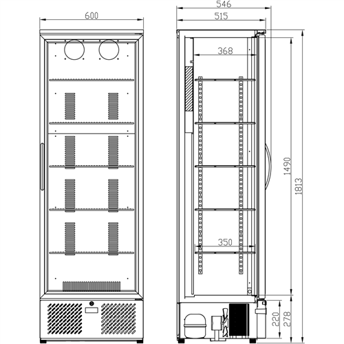 Bar bottle cooler Upright Stainless steel Single door 293 litres | Stalwart DA-SC293FS