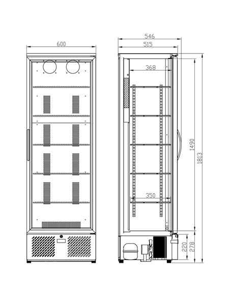 Bar bottle cooler Upright Stainless steel Single door 293 litres | Stalwart DA-SC293FS