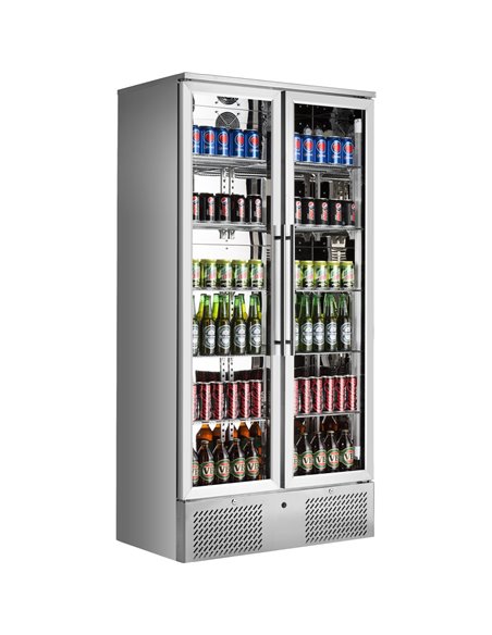 Bar bottle cooler Upright Stainless steel Double door 458 litres | Stalwart DA-SC458FS