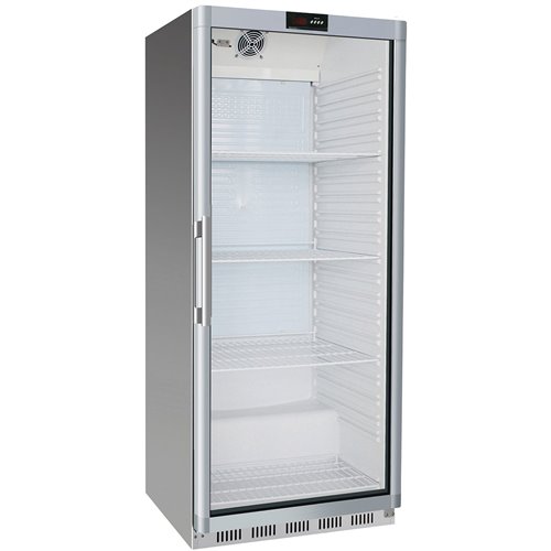 600lt Commercial Refrigerator Stainless Steel Upright cabinet Single glass door Ventilated cooling | Stalwart DA-SR600G