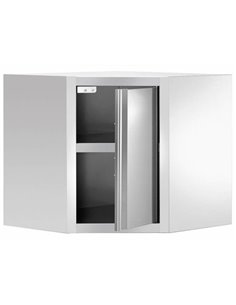 Wall cabinet Corner unit Stainless steel 700x700x400mm | Stalwart DA-THEHR74