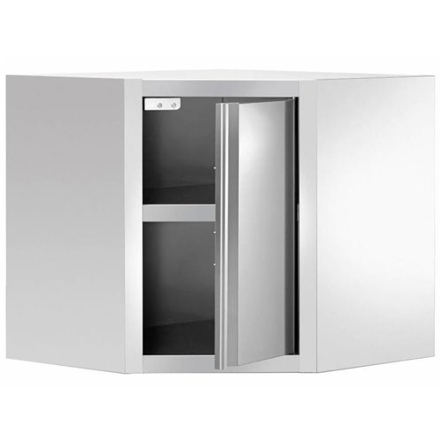 Wall cabinet Corner unit Stainless steel 700x700x400mm | Stalwart DA-THEHR74