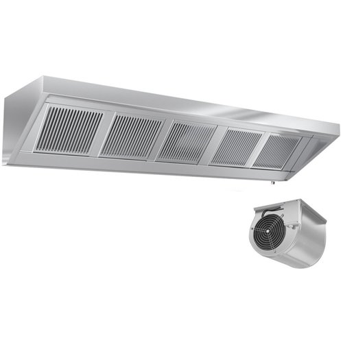 Wall type Extraction canopy with Filter &amp Fan &amp Lights &amp Speed control 2400x700x450mm | Stalwart DA-VH247F